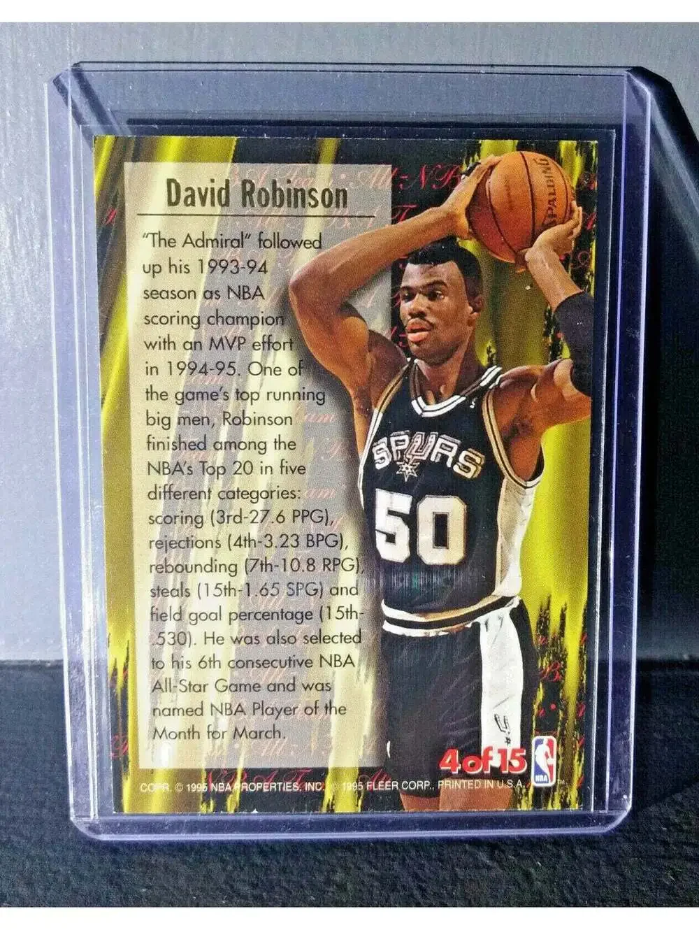 1995-96 David Robinson Fleer Ultra All-NBA Team #4 Basketball Card